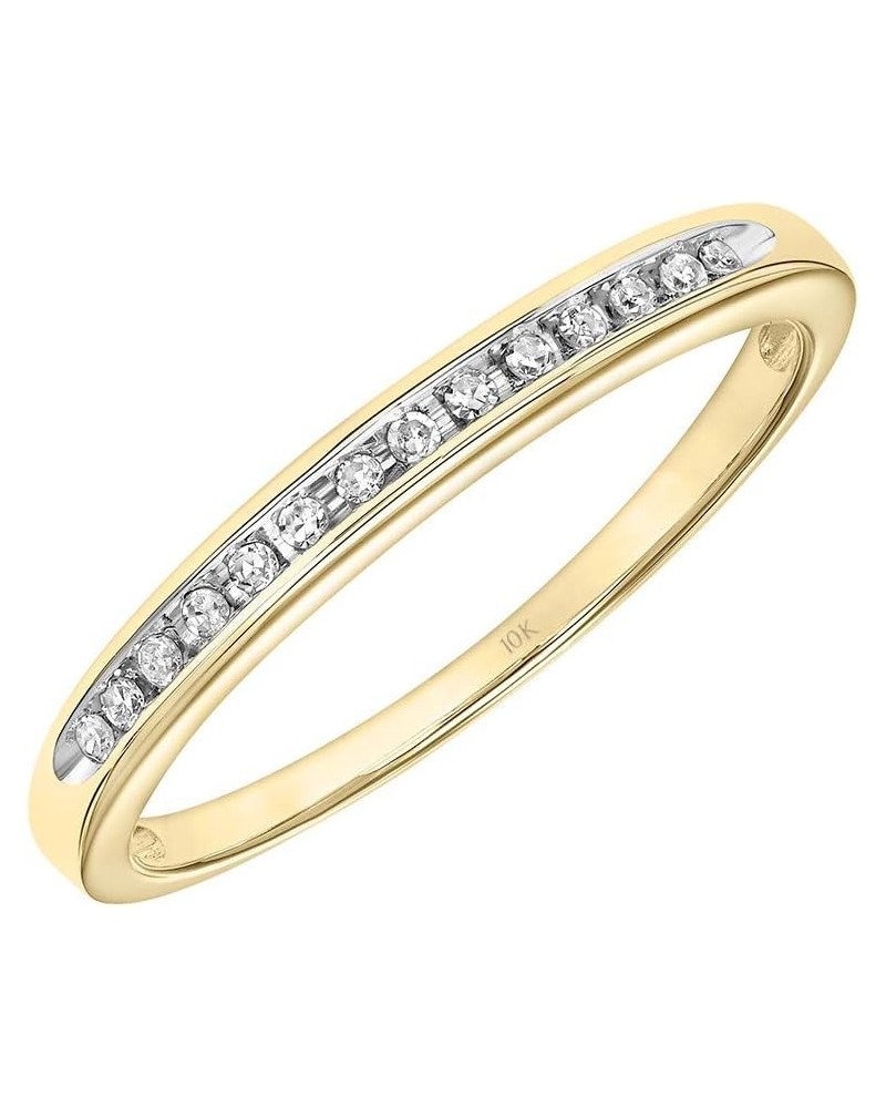 10K Yellow Gold 1/20 Cttw Conflict Free Diamond Channel-Set Wedding or Anniversary Band (I-J Color, I2-I3 Clarity) 10K Yellow...