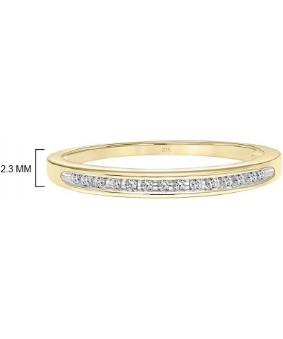 10K Yellow Gold 1/20 Cttw Conflict Free Diamond Channel-Set Wedding or Anniversary Band (I-J Color, I2-I3 Clarity) 10K Yellow...