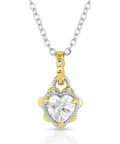 Western Lifestyle Bargain Barn Necklace (Flowered Heart) $15.28 Necklaces