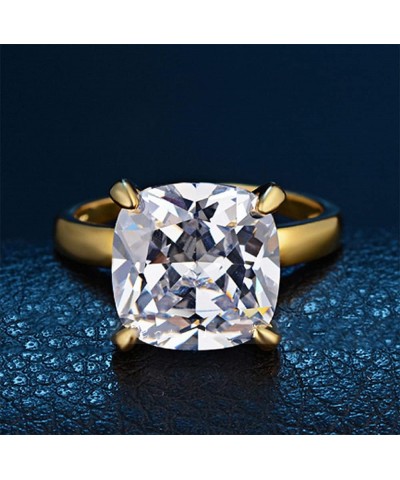 18K Gold Plated 2.5 Carat Square Cubic Zirconia Solitaire Engagement Wedding Ring Women's Thin Band CZ Promise Ring 6 $8.11 R...