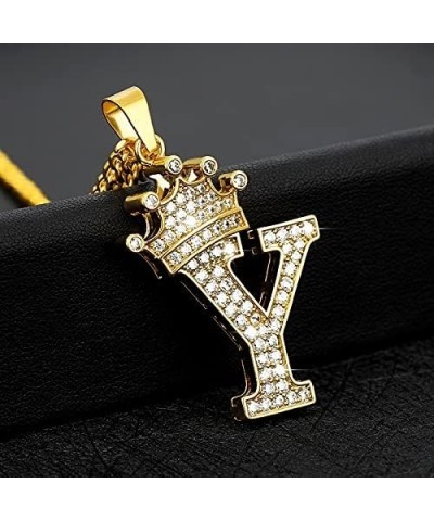 Cubic Zircon Crown Alphabet Necklace For Women Stainless Steel Gold Color A-Z Initial Letter Pendants Necklaces Wedding Jewer...