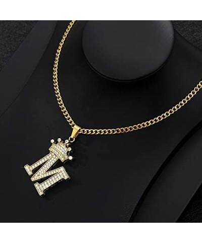 Cubic Zircon Crown Alphabet Necklace For Women Stainless Steel Gold Color A-Z Initial Letter Pendants Necklaces Wedding Jewer...