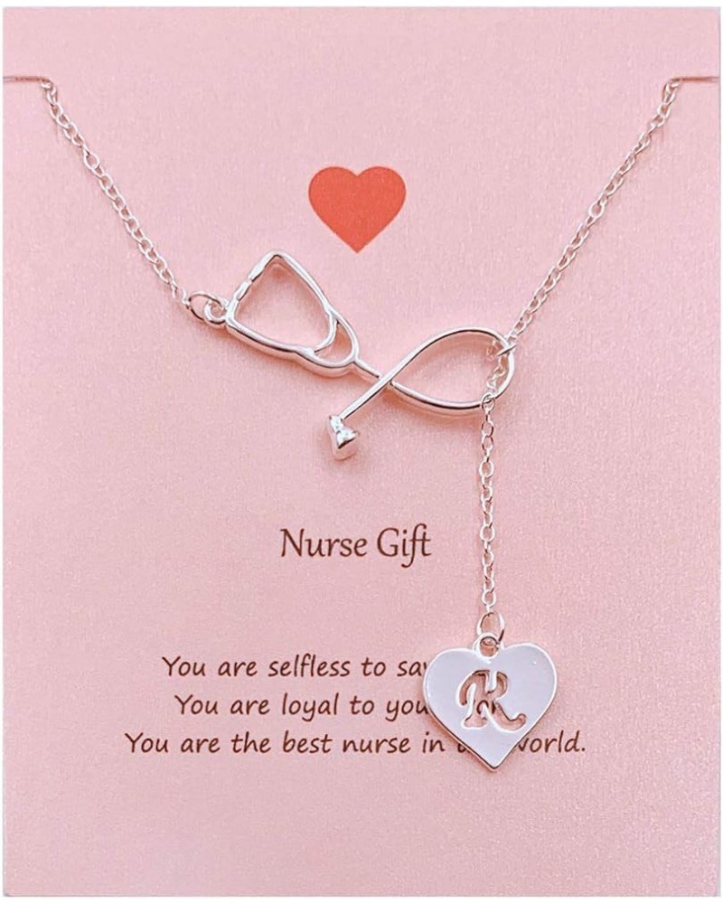 Stethoscope Necklace for Girls Nurse Gifts for Women Silver Stethoscope Necklace Stethoscope Pendant Necklace Doctor Nurse Gr...