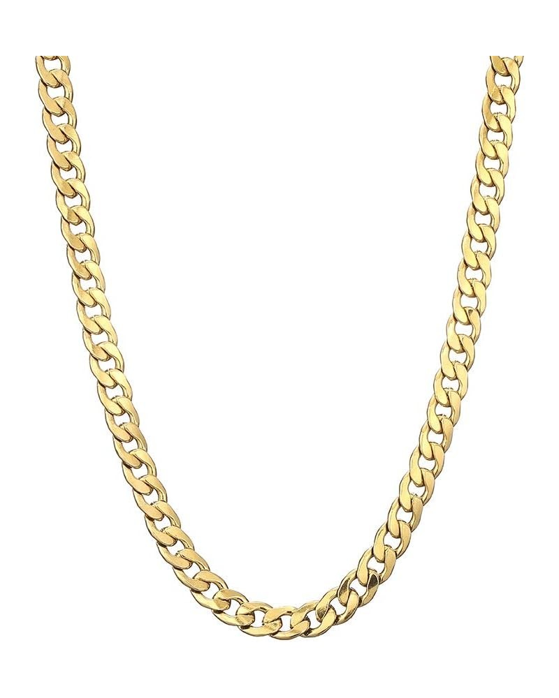 Gold Chain Necklace, 22 Inch Golden Ultra Luxury Looking Feeling Real Solid 14K Gold plated Curb Fake Neck Chain for Party Da...