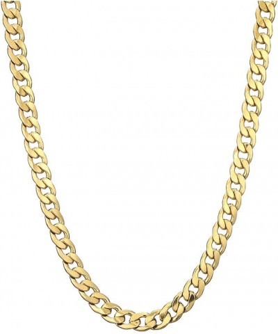 Gold Chain Necklace, 22 Inch Golden Ultra Luxury Looking Feeling Real Solid 14K Gold plated Curb Fake Neck Chain for Party Da...