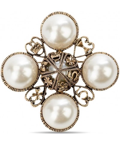 designer faux imitation pearl statement brooch pin for women Gold five $11.97 Brooches & Pins