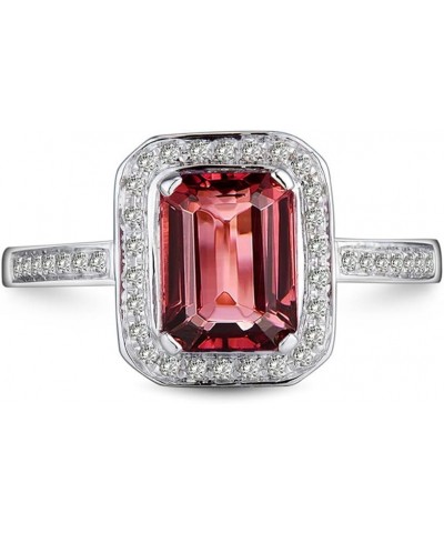 Solid 14K White Gold Pink Tourmaline Diamond Ring Wedding Band for Women tourmaline 5 $139.20 Others