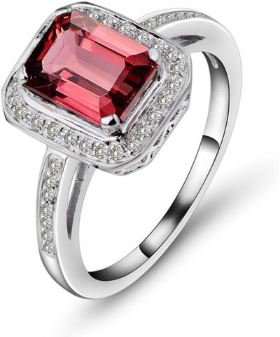 Solid 14K White Gold Pink Tourmaline Diamond Ring Wedding Band for Women tourmaline 5 $139.20 Others