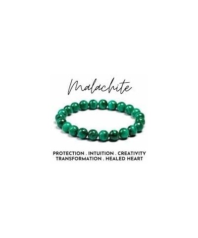 Natural Quaility Malachite Bracelet Crystal Stone 8 mm Round Bead Braceletd Reiki Crystal Healing for unisex $21.22 Bracelets