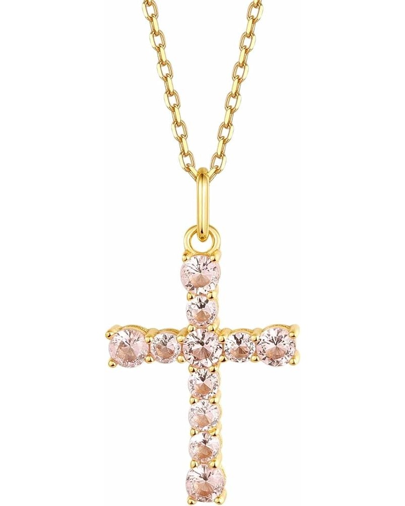 Cross Necklace for Women Cross Chain Necklace Sterling Silver Cubic Zirconia Gold Cross Necklace for Women Girls 10.Oct_Morga...