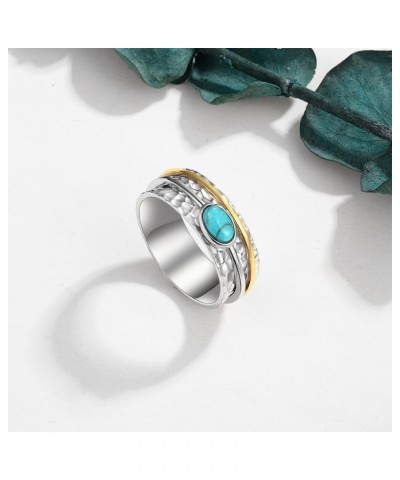 Spinner Ring Turquoise for Women - 925 Sterling Silver Turquoise Rings Meditation Spinner Ring Turquoise Spinner Jewelry Gift...