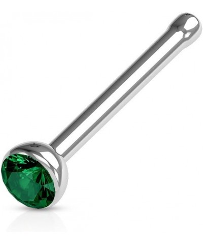 20 Gauge Half Ball Top Gem Set Nose Stud 316L Surgical Steel (CHOOSE COLOR) Emerald $6.63 Body Jewelry