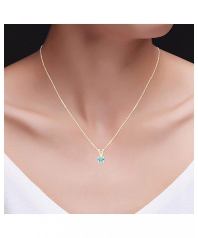 Jewel Zone US Simulated Aquamarine Solitaire Pendant Necklace 14k Gold Over Sterling Silver (1.25 Cttw) yellow-gold-plated-si...