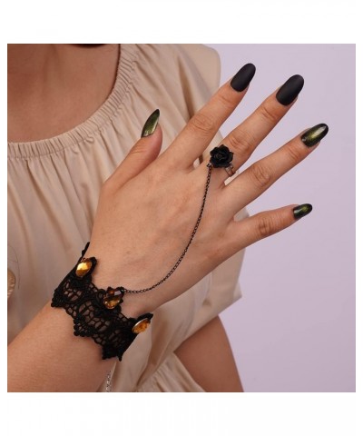 Gemstone Black Lace Hand Chain Style 4 $8.84 Rings