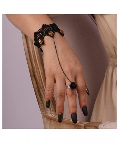 Gemstone Black Lace Hand Chain Style 4 $8.84 Rings