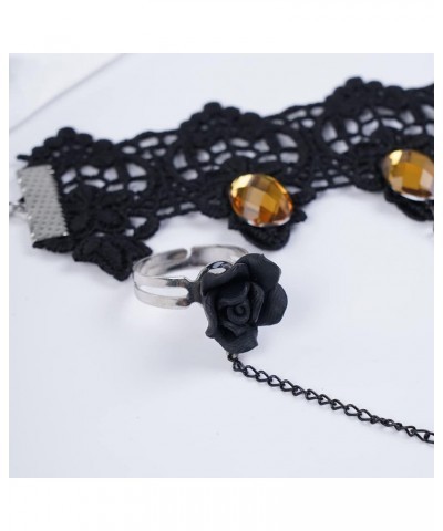 Gemstone Black Lace Hand Chain Style 4 $8.84 Rings