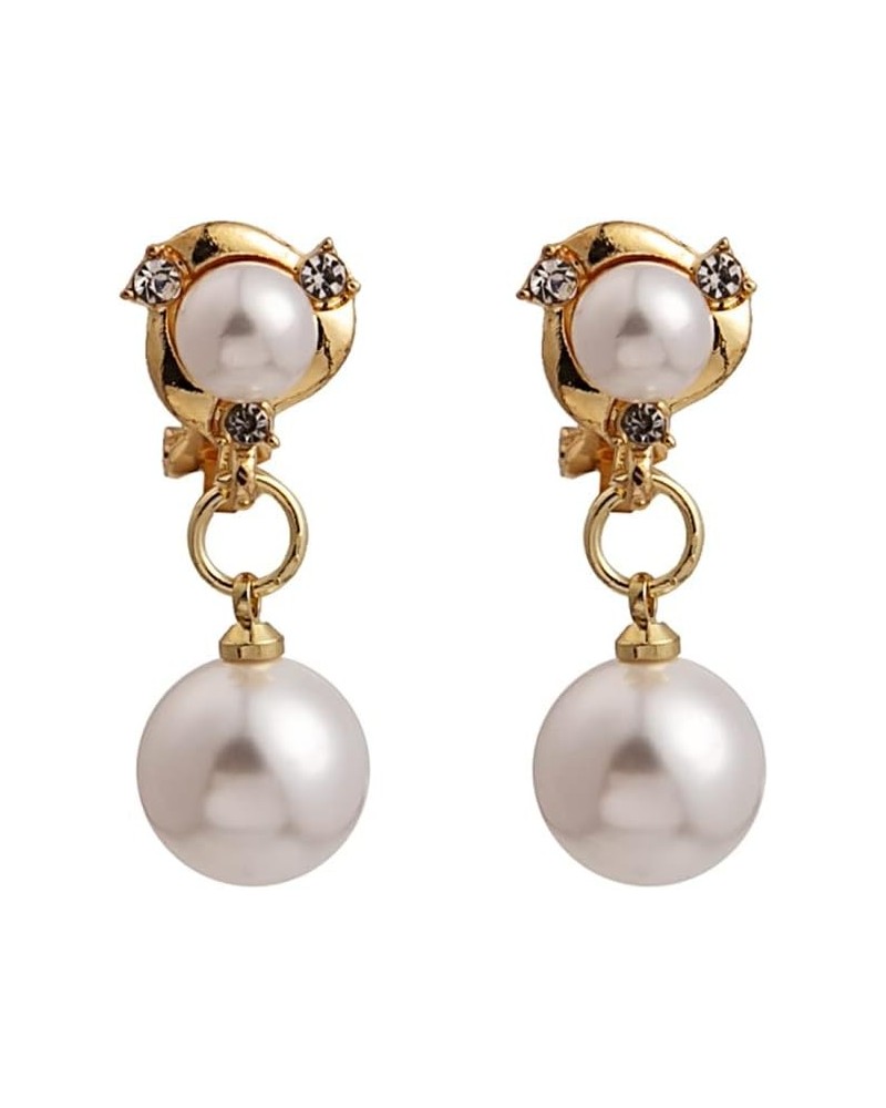 Pearl Drop Clip On Earring For Women, Pearl Non Pierced Clip Earrings, Hypoallergenic Jewelry $5.39 Earrings