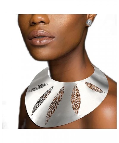 African Necklaces for Women Gold Choker Egyptian Leaf Hollowed-out Collar Costume jewelry Chunky Statement Necklace Earrings ...