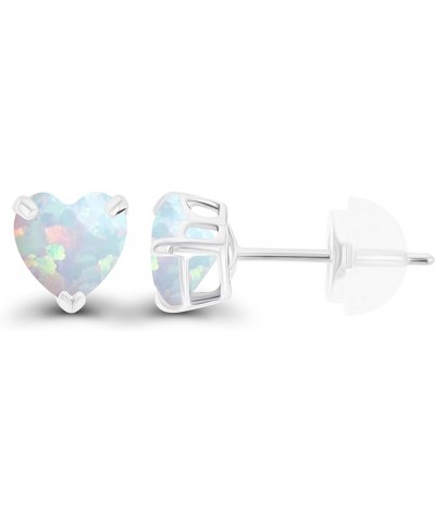 Solid 925 Sterling Silver Gold Plated 5mm Heart Genuine Birthstone Stud Earrings For Women | Natural or Created Hypoallergeni...