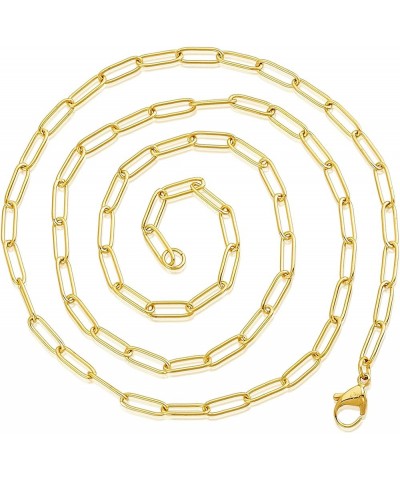 ELYA Stainless Steel Adjustable Paperclip Necklace - 3mm to 7mm Wide Small - Gold $20.50 Necklaces