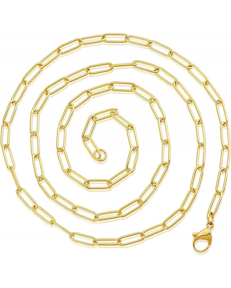 ELYA Stainless Steel Adjustable Paperclip Necklace - 3mm to 7mm Wide Small - Gold $20.50 Necklaces