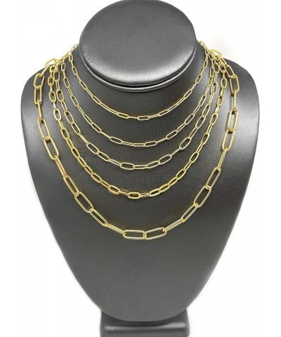 ELYA Stainless Steel Adjustable Paperclip Necklace - 3mm to 7mm Wide Small - Gold $20.50 Necklaces