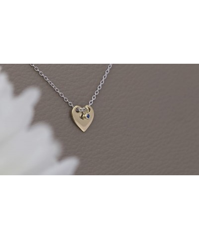 Ladies Front & Back Disc Charm Plain Heart with Hanging Round Diamond or Gemstone Pendant with 18 Inch Silver Chain | Availab...