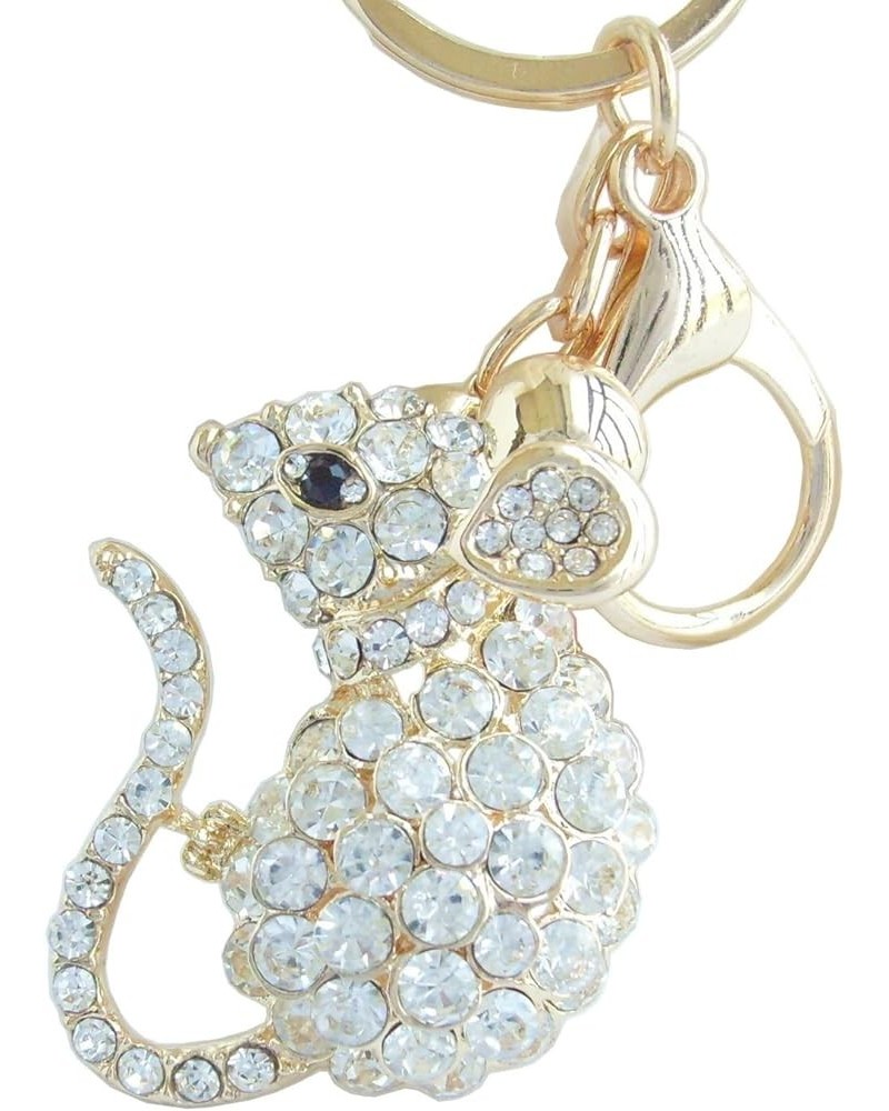 Sindary Austrian Crystal Animal 1.97" Mouse Rat Keychain Pendant K3276 Gold-tone Clear $10.97 Pendants