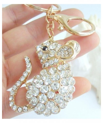 Sindary Austrian Crystal Animal 1.97" Mouse Rat Keychain Pendant K3276 Gold-tone Clear $10.97 Pendants