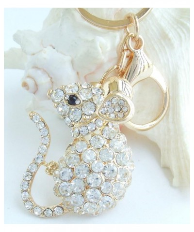 Sindary Austrian Crystal Animal 1.97" Mouse Rat Keychain Pendant K3276 Gold-tone Clear $10.97 Pendants