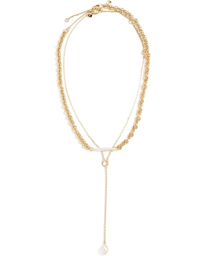 Women's Two-Pack Casted Pearl Necklace Set Pale Gold $13.52 Necklaces