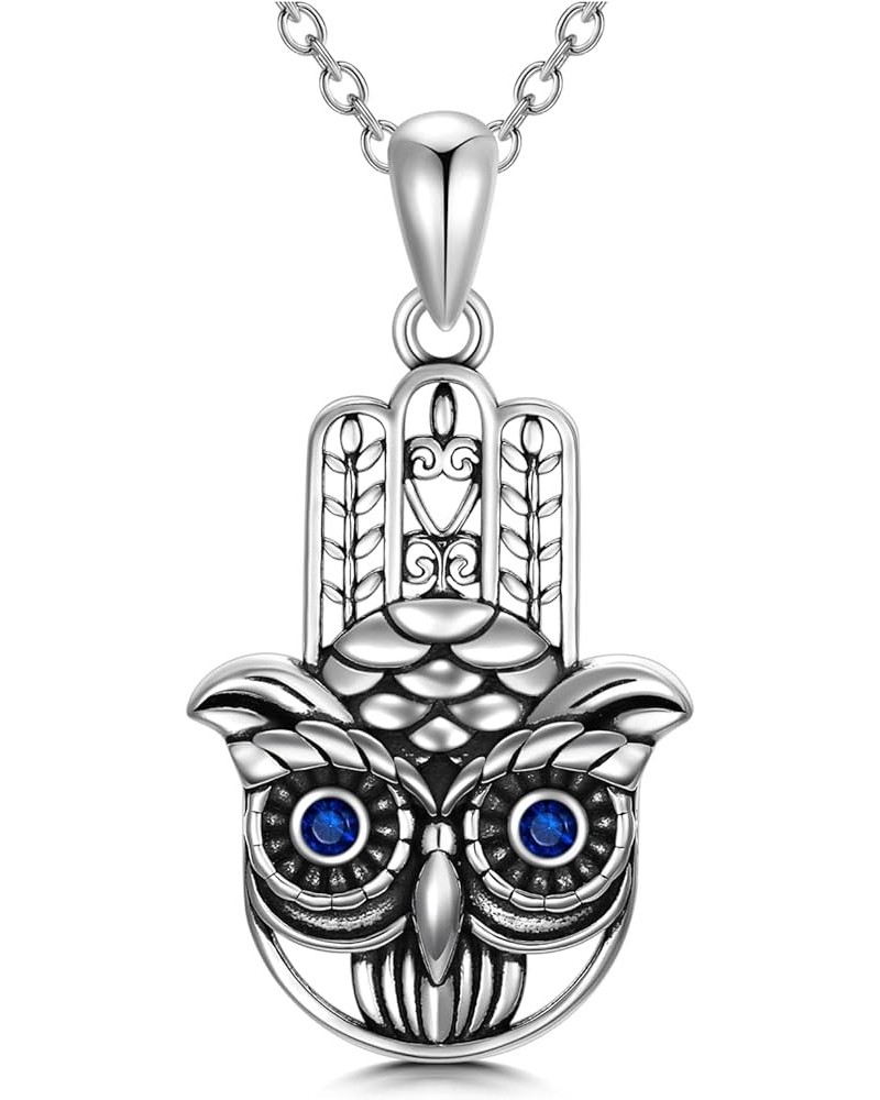 Hamsa Tree of Life/Evil Eye/Star of David/Owl/Elephant Necklace 925 Sterling Silver Hand of Fatima Pendant Necklace Valentine...