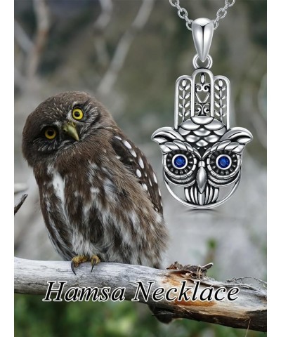 Hamsa Tree of Life/Evil Eye/Star of David/Owl/Elephant Necklace 925 Sterling Silver Hand of Fatima Pendant Necklace Valentine...