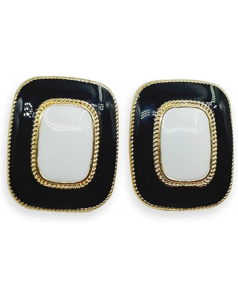 Stud Earrings for Women Red and Green Contrast color Rectangle Statement Earings Fashion Jewelry Black $11.95 Earrings