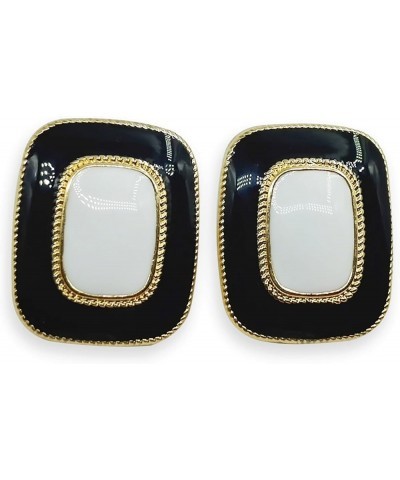 Stud Earrings for Women Red and Green Contrast color Rectangle Statement Earings Fashion Jewelry Black $11.95 Earrings