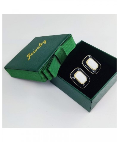 Stud Earrings for Women Red and Green Contrast color Rectangle Statement Earings Fashion Jewelry Black $11.95 Earrings