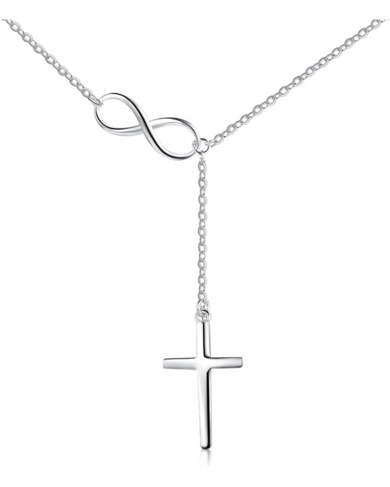 925 Sterling Silver Cross Style Pendant Religious Necklace Infinity Cross $17.15 Necklaces