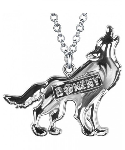 Enamel Alloy Novelty Wolf Necklace Pendant Wild Animals Jewelry Gifts for Women Girls Kids Charms Black $9.11 Necklaces