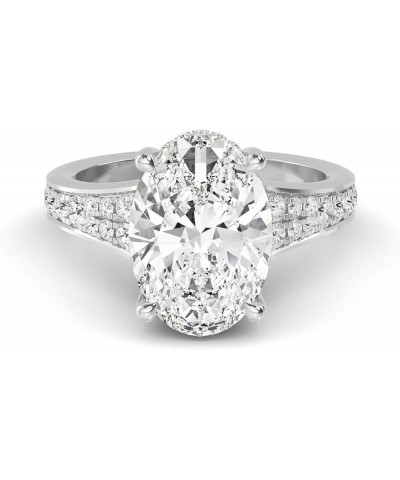 1-5 Carat (ctw) White Gold Oval,Round Cut LAB GROWN Diamond Vintage Engagement Ring (Color D-E Clarity VS1-VS2) 7.0 Platinum ...