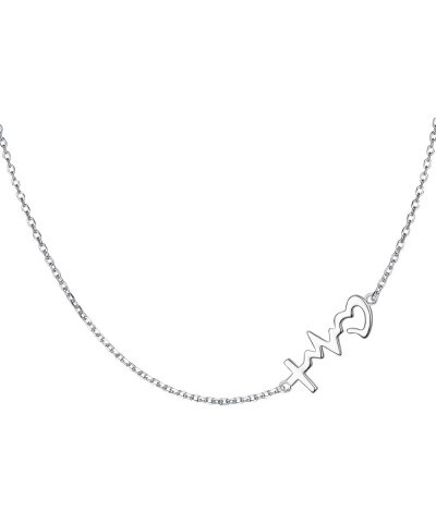 S925 Sterling Silver Jewelry Sideways Choker Necklace 14 inches to 18 inches Faith Hope Love $14.52 Necklaces