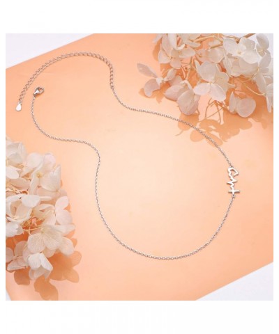 S925 Sterling Silver Jewelry Sideways Choker Necklace 14 inches to 18 inches Faith Hope Love $14.52 Necklaces