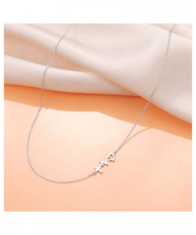 S925 Sterling Silver Jewelry Sideways Choker Necklace 14 inches to 18 inches Faith Hope Love $14.52 Necklaces