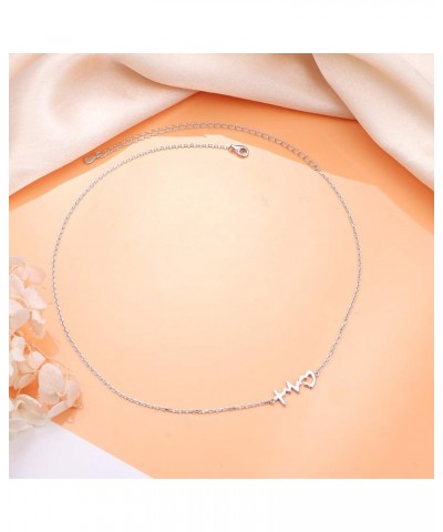 S925 Sterling Silver Jewelry Sideways Choker Necklace 14 inches to 18 inches Faith Hope Love $14.52 Necklaces