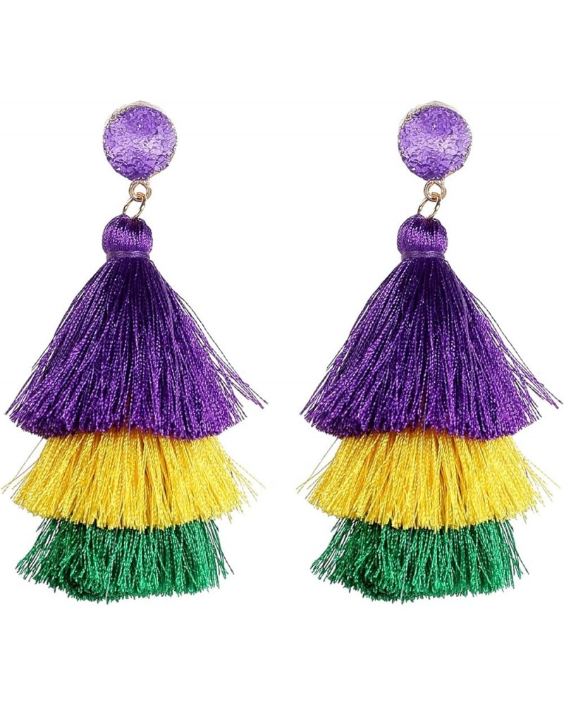 Colorful Mardi Gras Resin Acrylic Tassel Dangle Earrings Funny Mask Feather Flame Cocktail Carnival Earrings for Women Girls ...