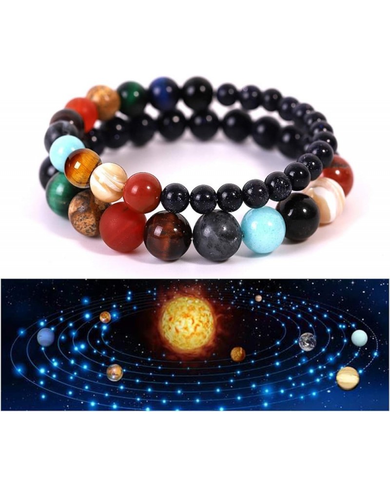 Chakra Bracelets Crystal Bracelet Beaded Healing Stone Bracelet Yoga Energy Jewelry Gifts for Teen Girls A:2pcs $10.07 Bracelets