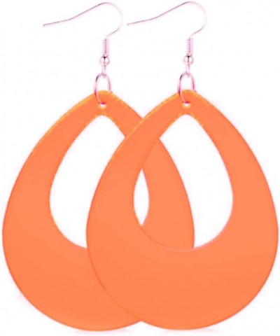 Women's stylish vintage neon earrings for an '80s party or vintage costume party (a must-have for oval earrings) orange $7.07...