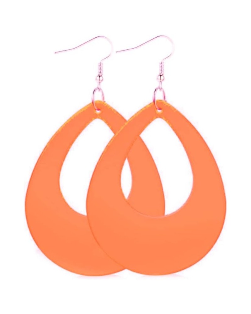 Women's stylish vintage neon earrings for an '80s party or vintage costume party (a must-have for oval earrings) orange $7.07...