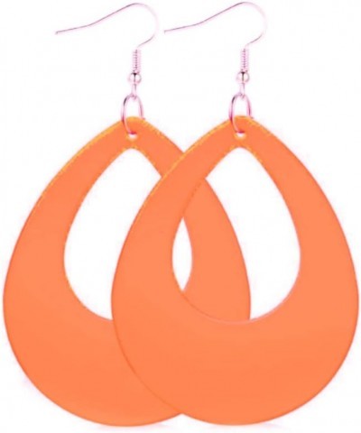 Women's stylish vintage neon earrings for an '80s party or vintage costume party (a must-have for oval earrings) orange $7.07...