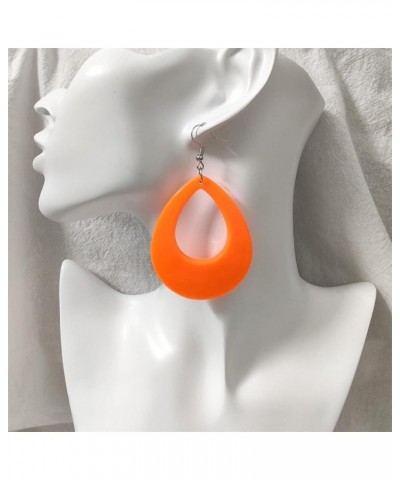 Women's stylish vintage neon earrings for an '80s party or vintage costume party (a must-have for oval earrings) orange $7.07...