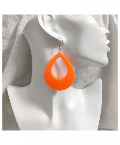 Women's stylish vintage neon earrings for an '80s party or vintage costume party (a must-have for oval earrings) orange $7.07...